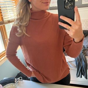 Rust Long Sleeve Mock Neck Sweater